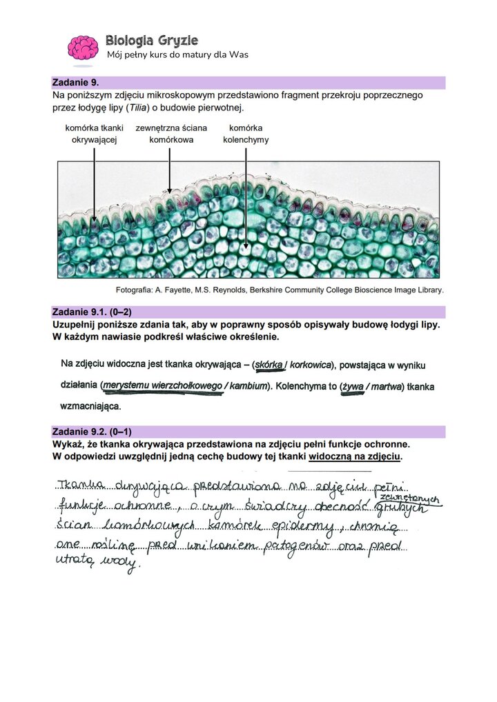 zadanie 9 matura CKE biologia