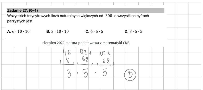 Kombinatoryka - zadania maturalne