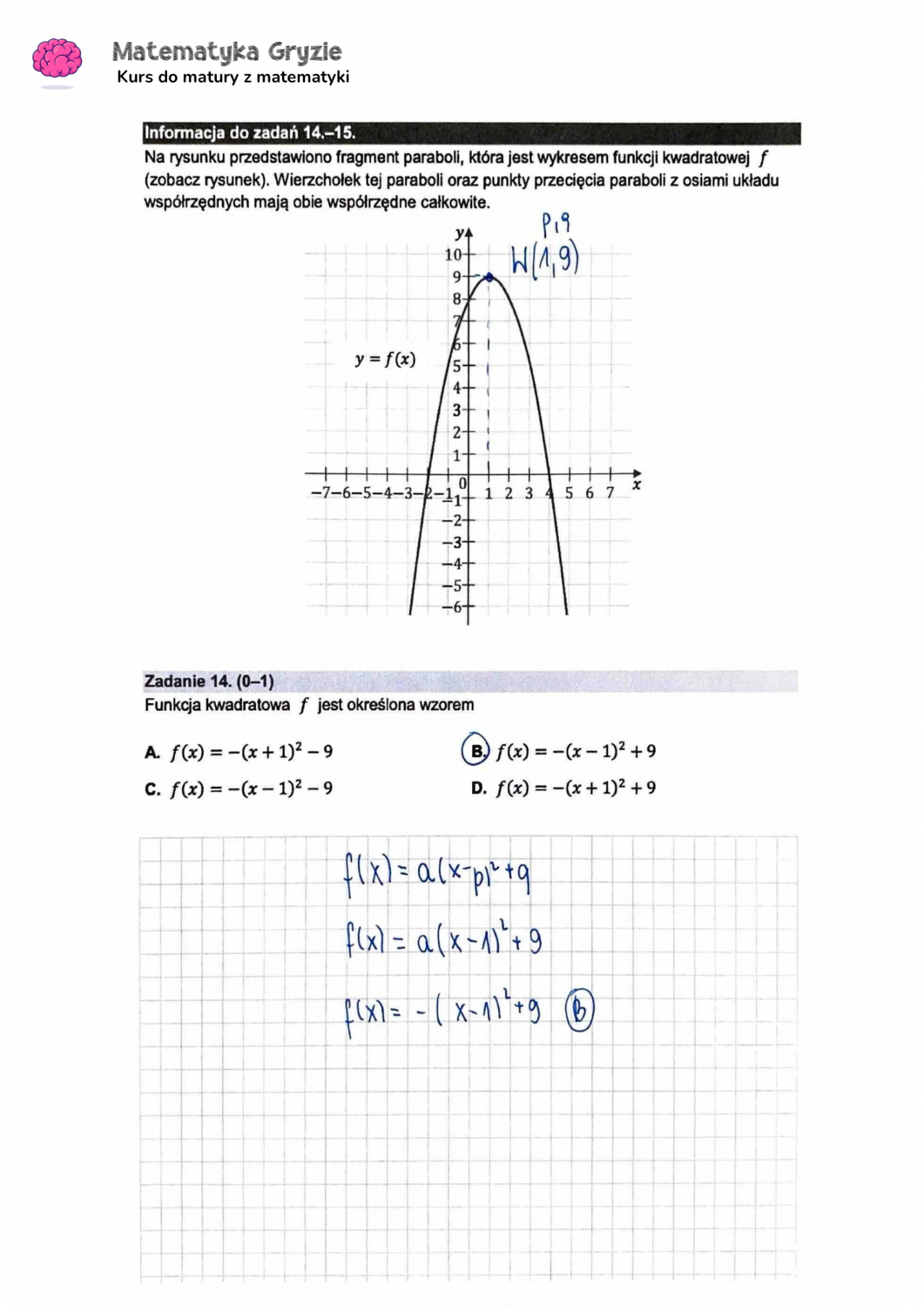 zadanie 14 matura z matematyki CKE formuła 2015