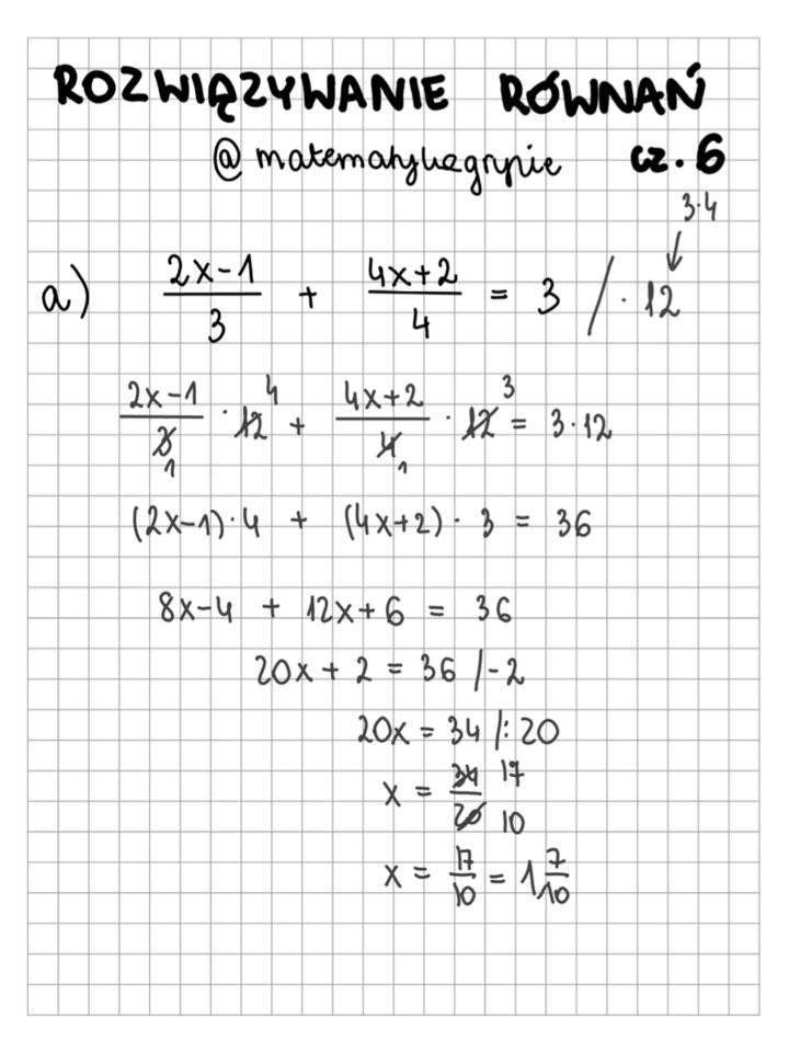 Rozwiązywanie równań cz. 6