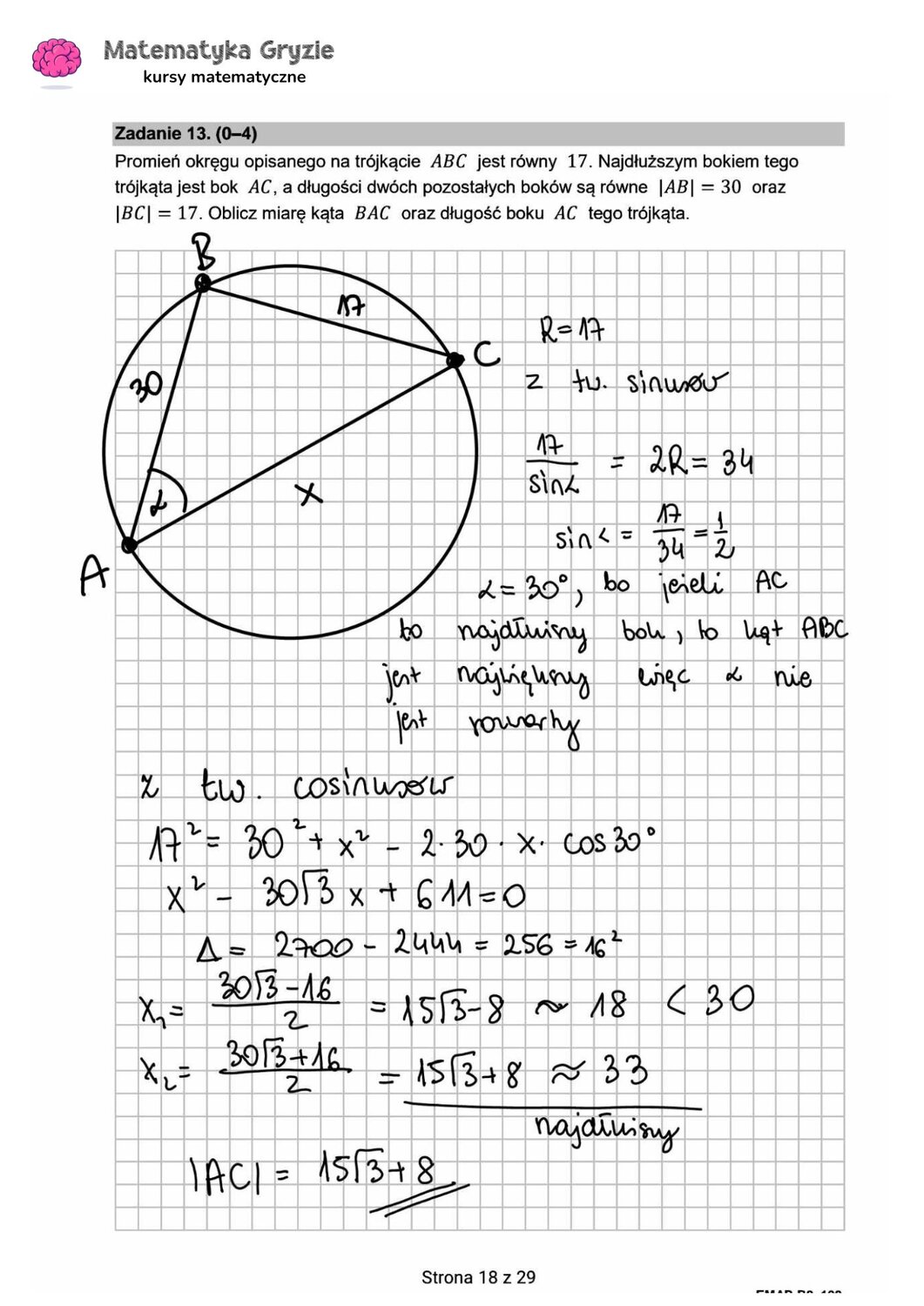 zadanie 13 matura CKE matematyka formuła 2015