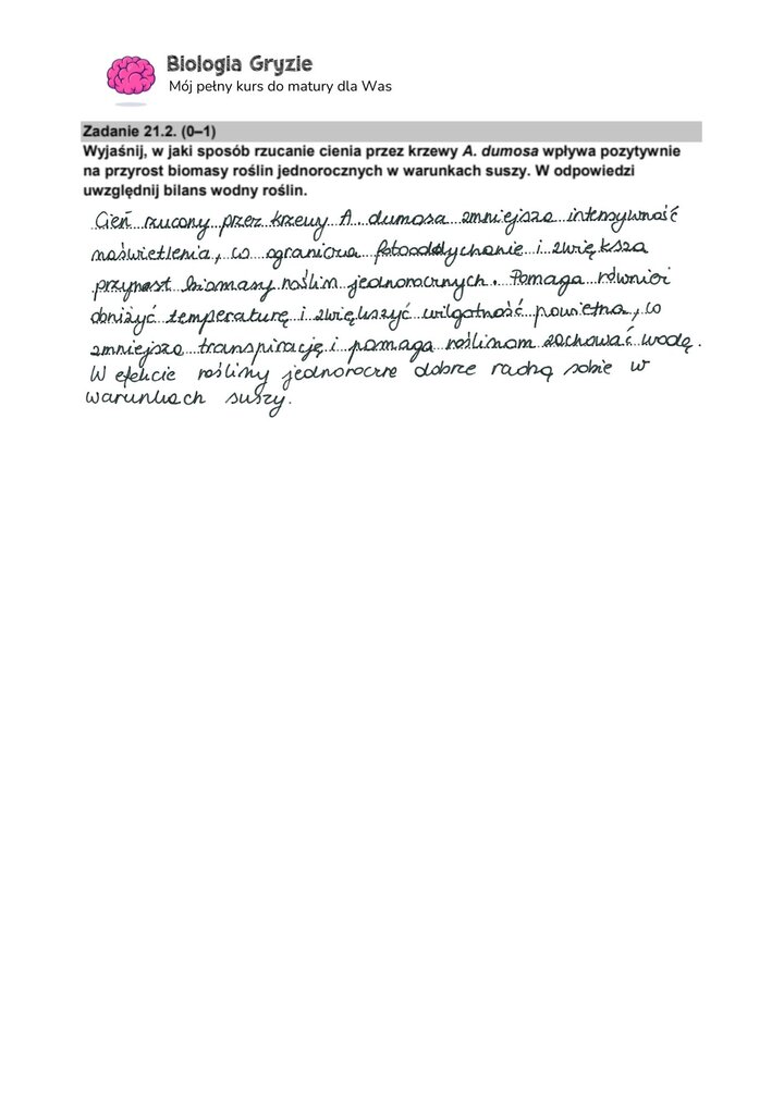 zadanie 21.2 matura CKE biologia formuła 2015