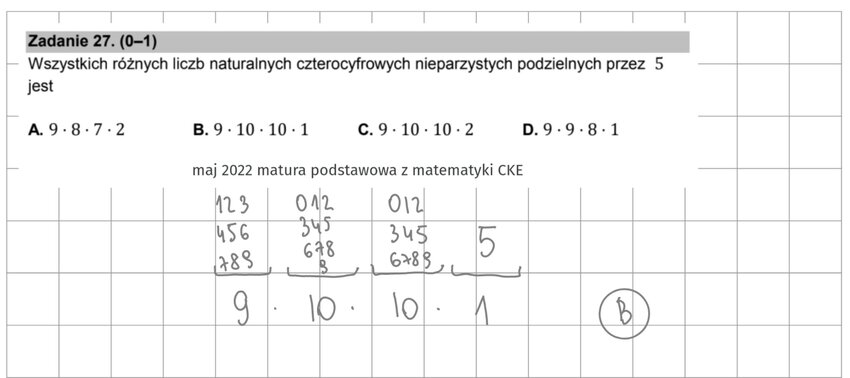 Kombinatoryka - zadania maturalne