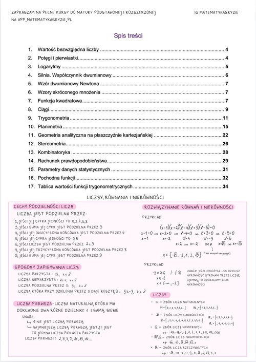 tablice do nowej matury z dopisanymi wzorami cz.1, tablice maturalne
