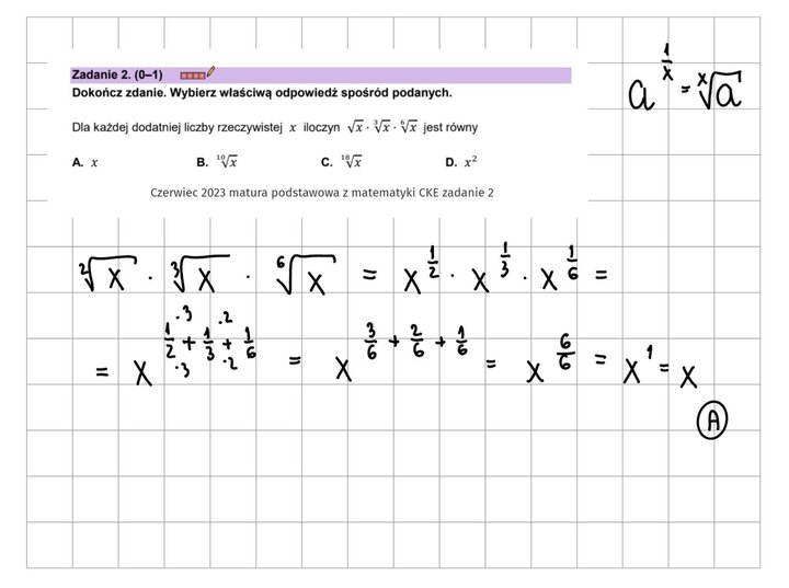 Pierwiastki zadania maturalne