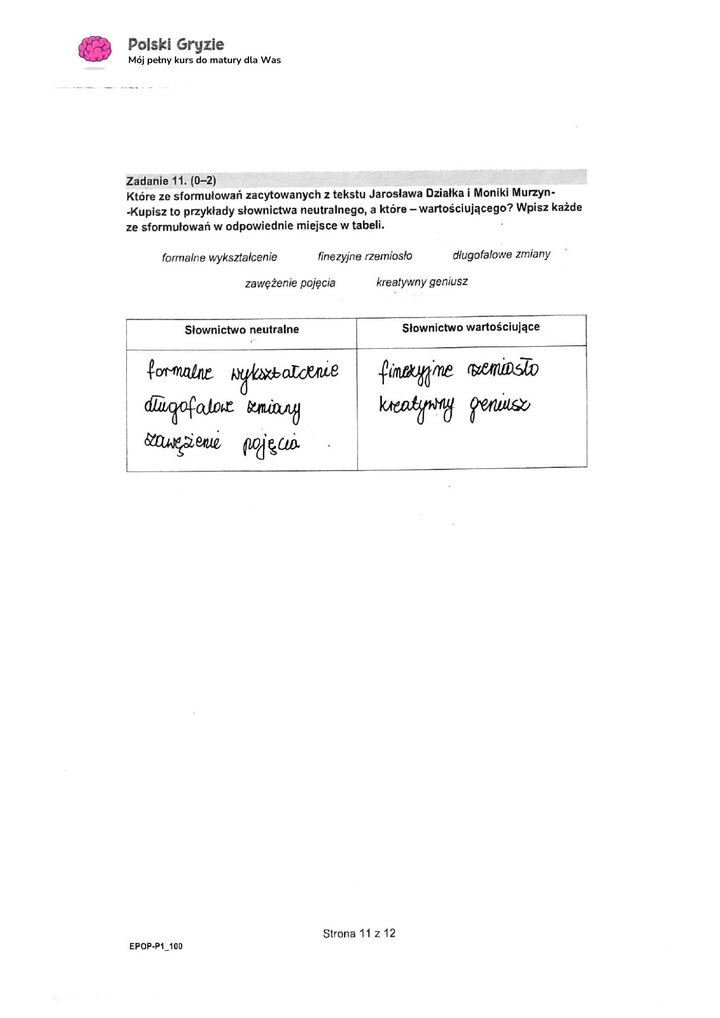 rozwiązania stara matura z języka polskiego maj 2024