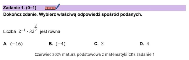 Potęgi zadania maturalne