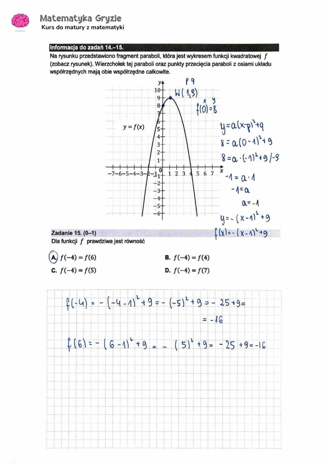 zadanie 15 matura z matematyki CKE formuła 2015