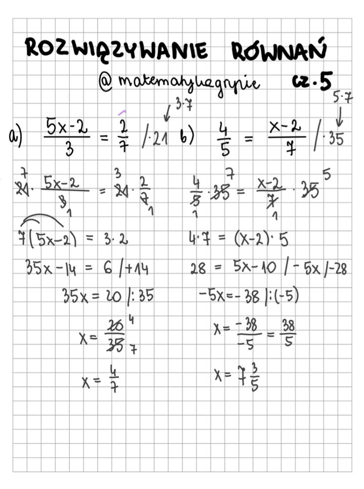Rozwiązywanie równań cz. 5