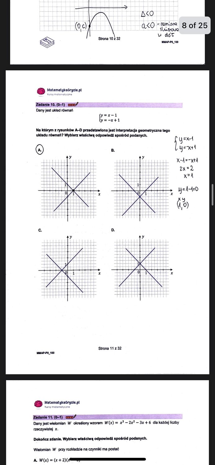 Zadanie 10, matura próbna z matematyki podstawowej Grudzień 2022