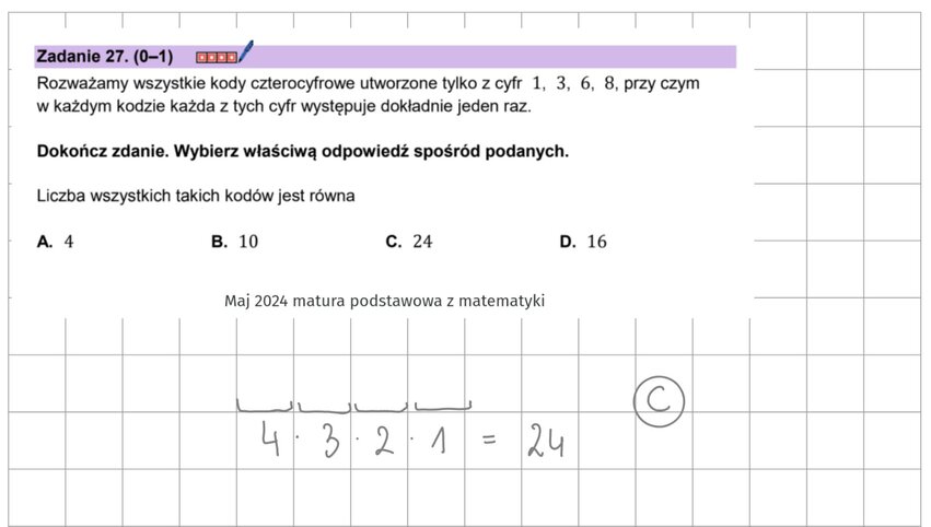 Kombinatoryka - zadania maturalne