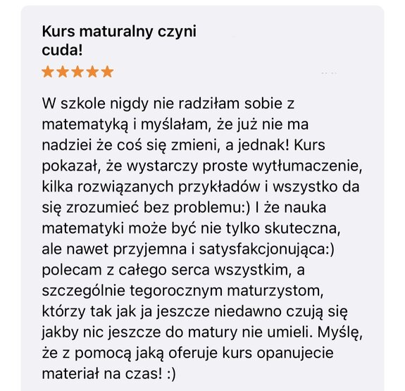 Opinie o kursie z matematyki.