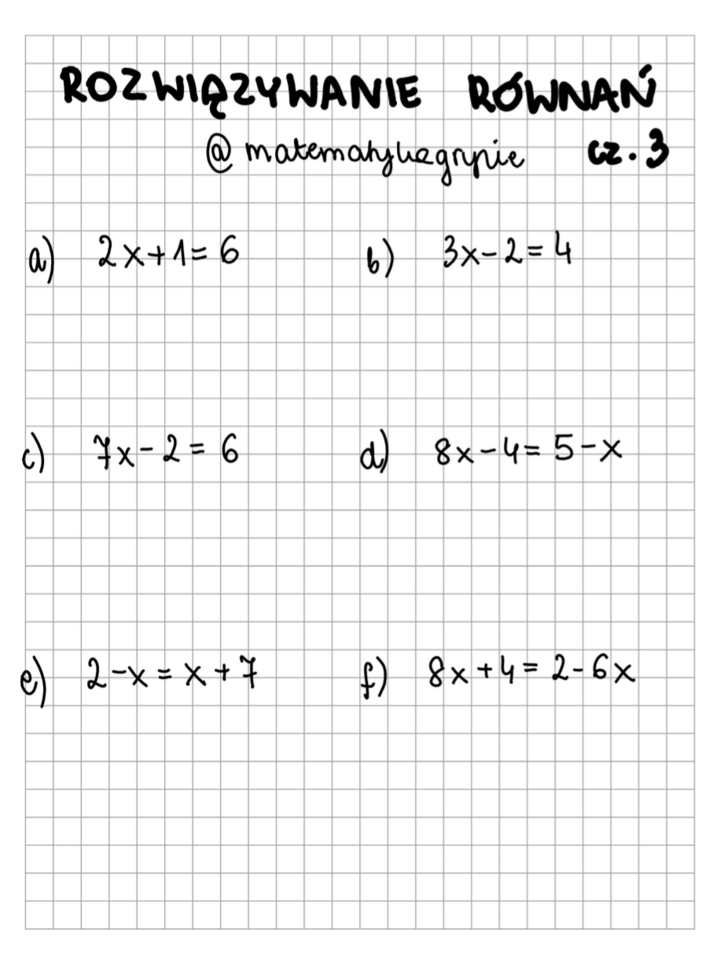 Rozwiązywanie równań cz. 3