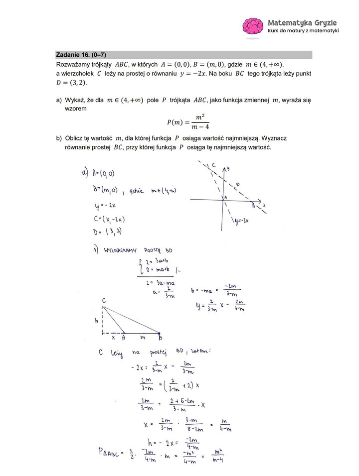 Stara matura zadanie 16
