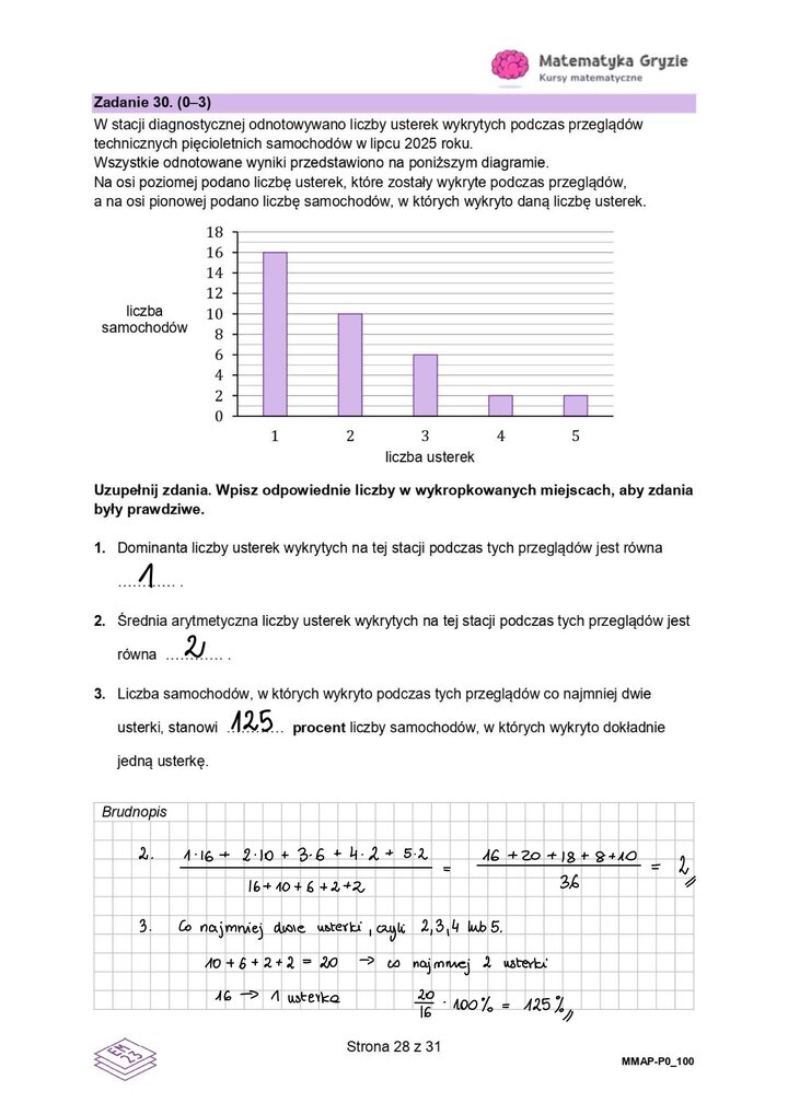 Zadanie z matematyki w formie tekstowej – problem wymagający obliczeń na podstawie podanych danych.
