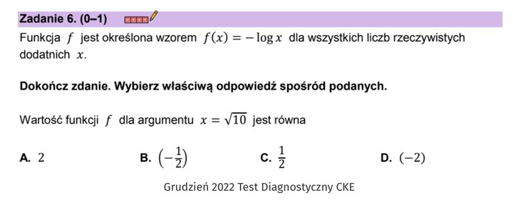 Logarytmy zadania maturalne