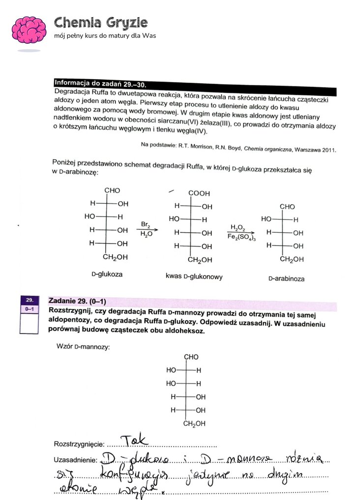 zadanie 29 matura CKE chemia