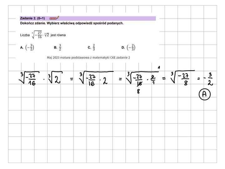 Pierwiastki zadania maturalne
