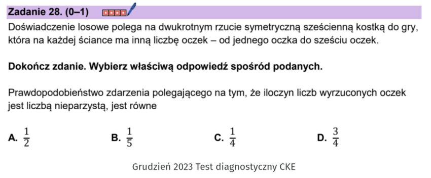 Prawdopodobieństwo - zadania maturalne