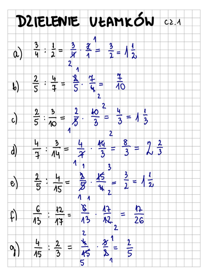 Dzielenie ułamków