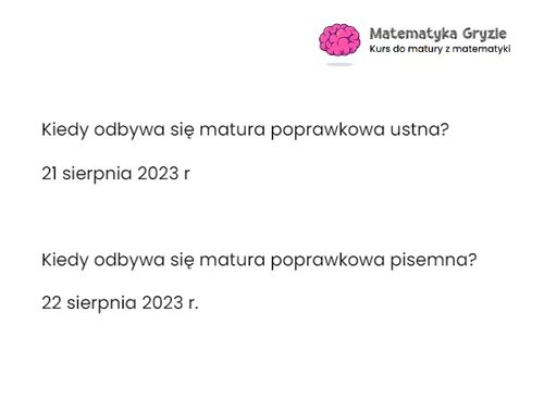 Termin matury poprawkowej z matematyki 2023