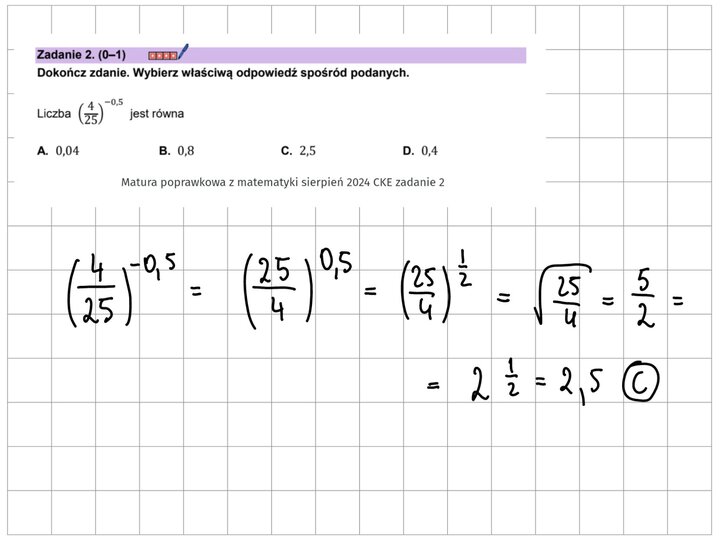 Potęgi i pierwiastki zadania maturalne