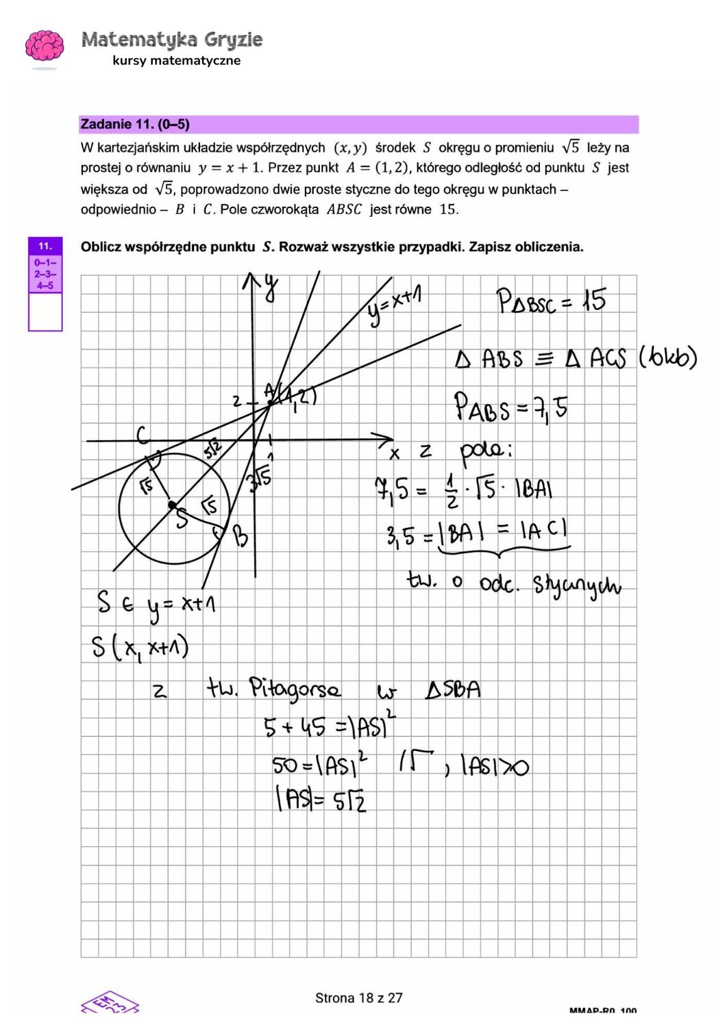 zadanie 11 matura rozszerzona CKE matematyka