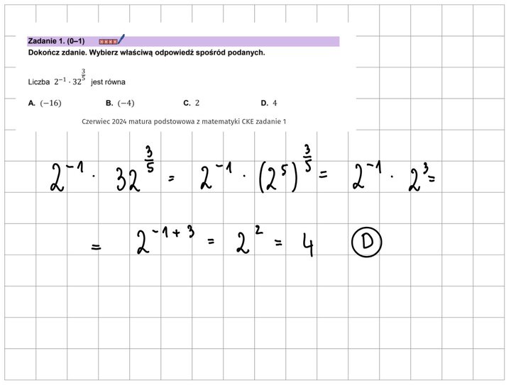 Potęgi i pierwiastki zadania maturalne