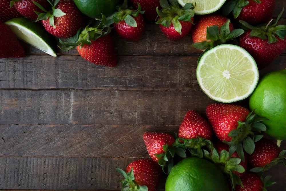 For Strainer sliced or halved strawberriessliced limes