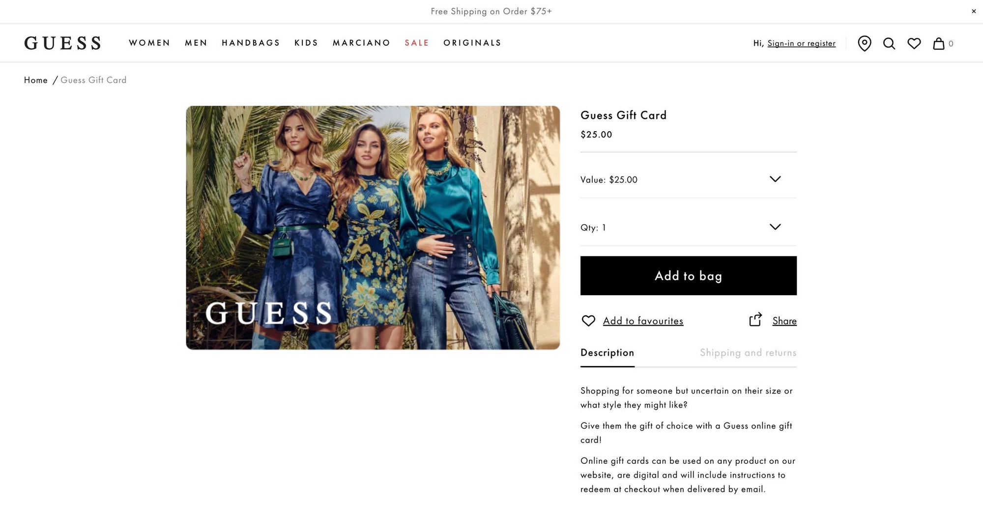 New Feature: Guess Unveils a New Gift Card Product Page!