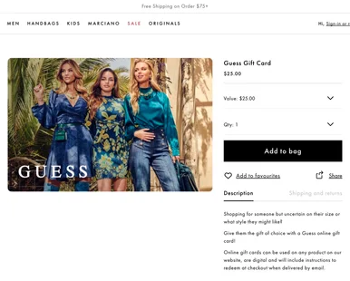 New Feature: Guess Unveils a New Gift Card Product Page!