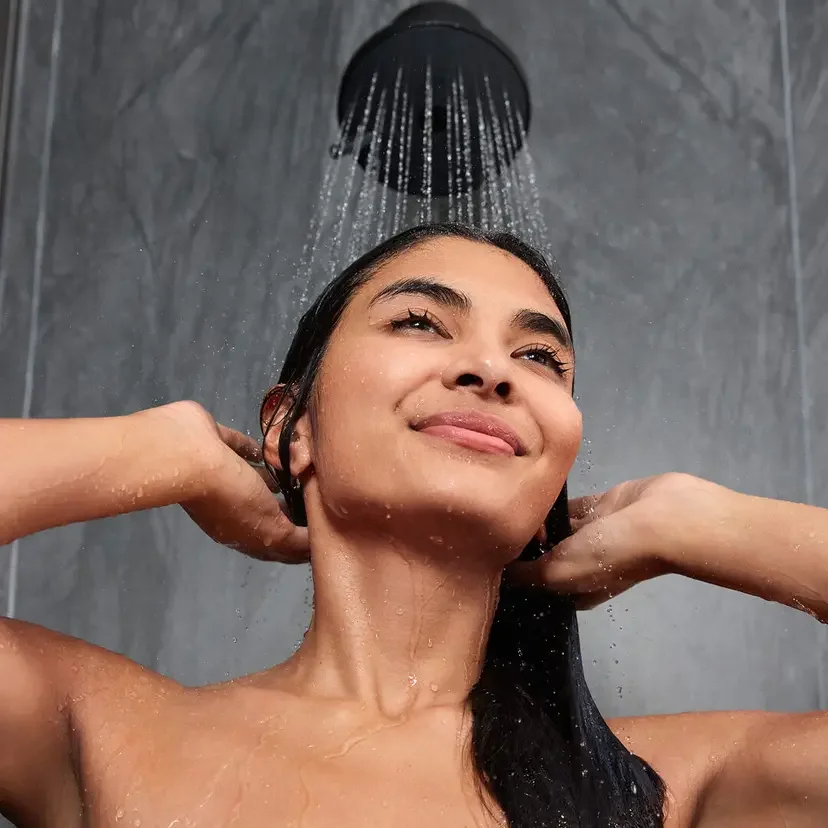 Lady enjoying shower