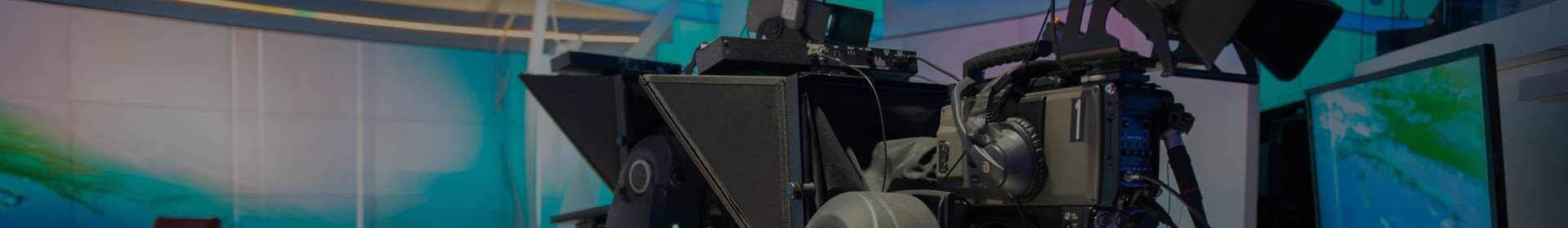 Broadcast camera in a studio