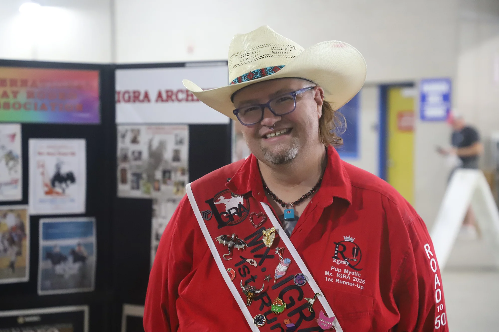 Pup Mystic, Mx. International Gay Rodeo 2025, at the Colorado Gay Rodeo Association. Photo: Alec Berg, Rocky Mountain PBS