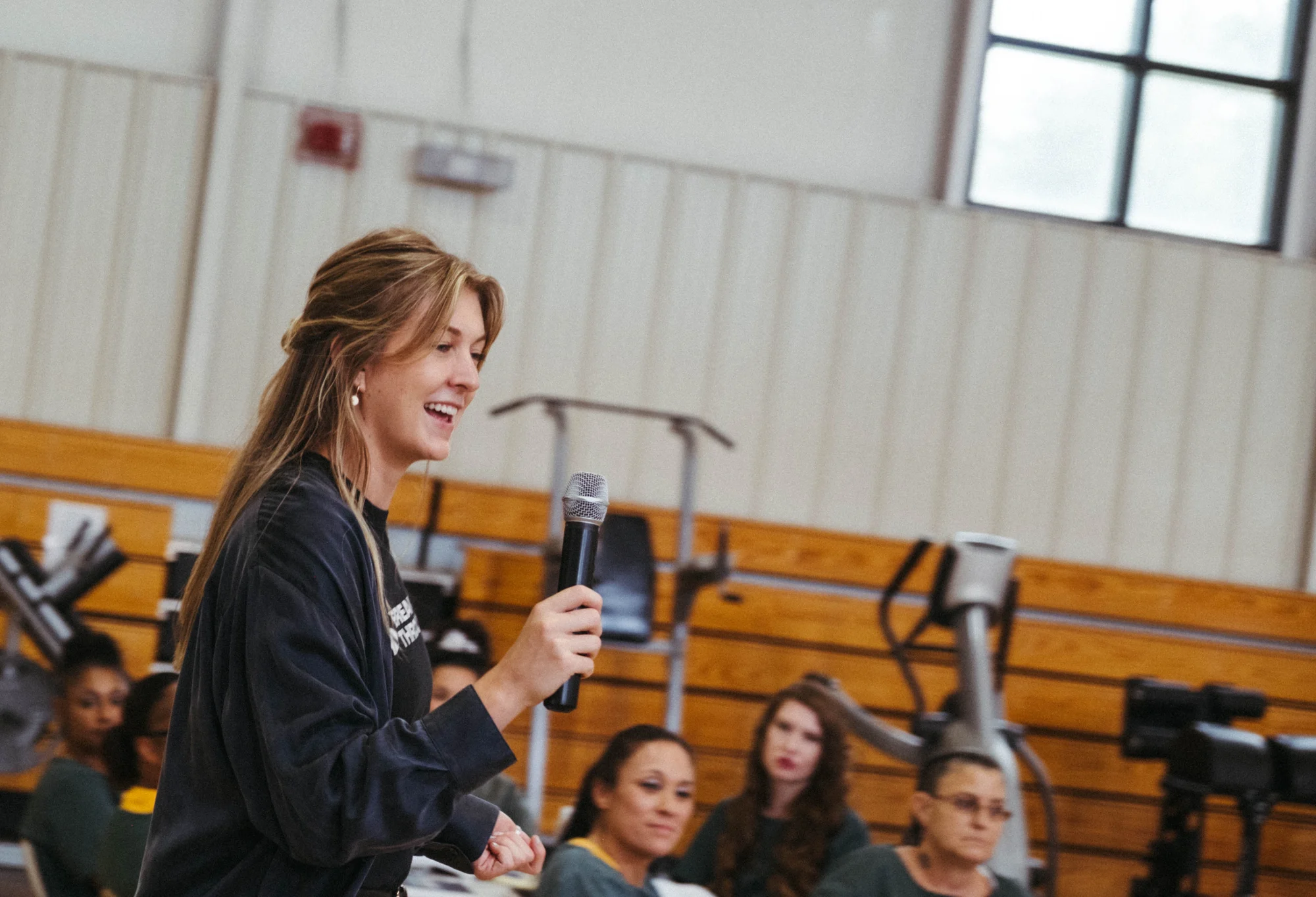 Maggie Curran-Levett teaches classes for Breakthrough’s program at La Vista Correctional Facility and Arkansas Valley Correctional Facility. She said it’s inspiring to watch her students’ confidence soar over the course of the program. Photo: Peter Vo, Rocky Mountain PBS