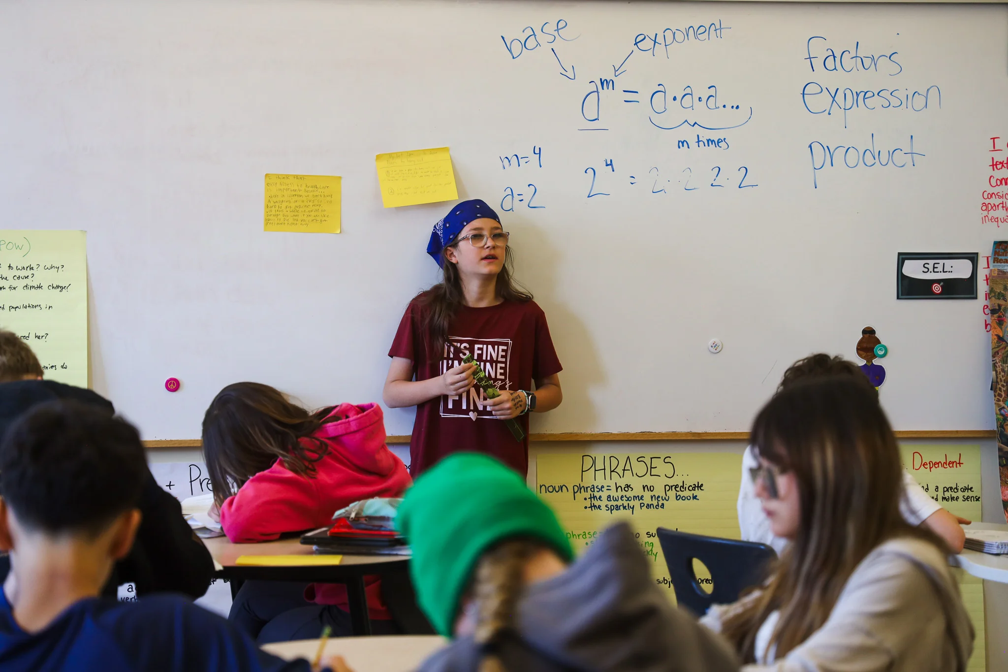 For a class assignment, students must give a presentation about a community issue they care about. Photo: Ziyi Xu, Rocky Mountain PBS