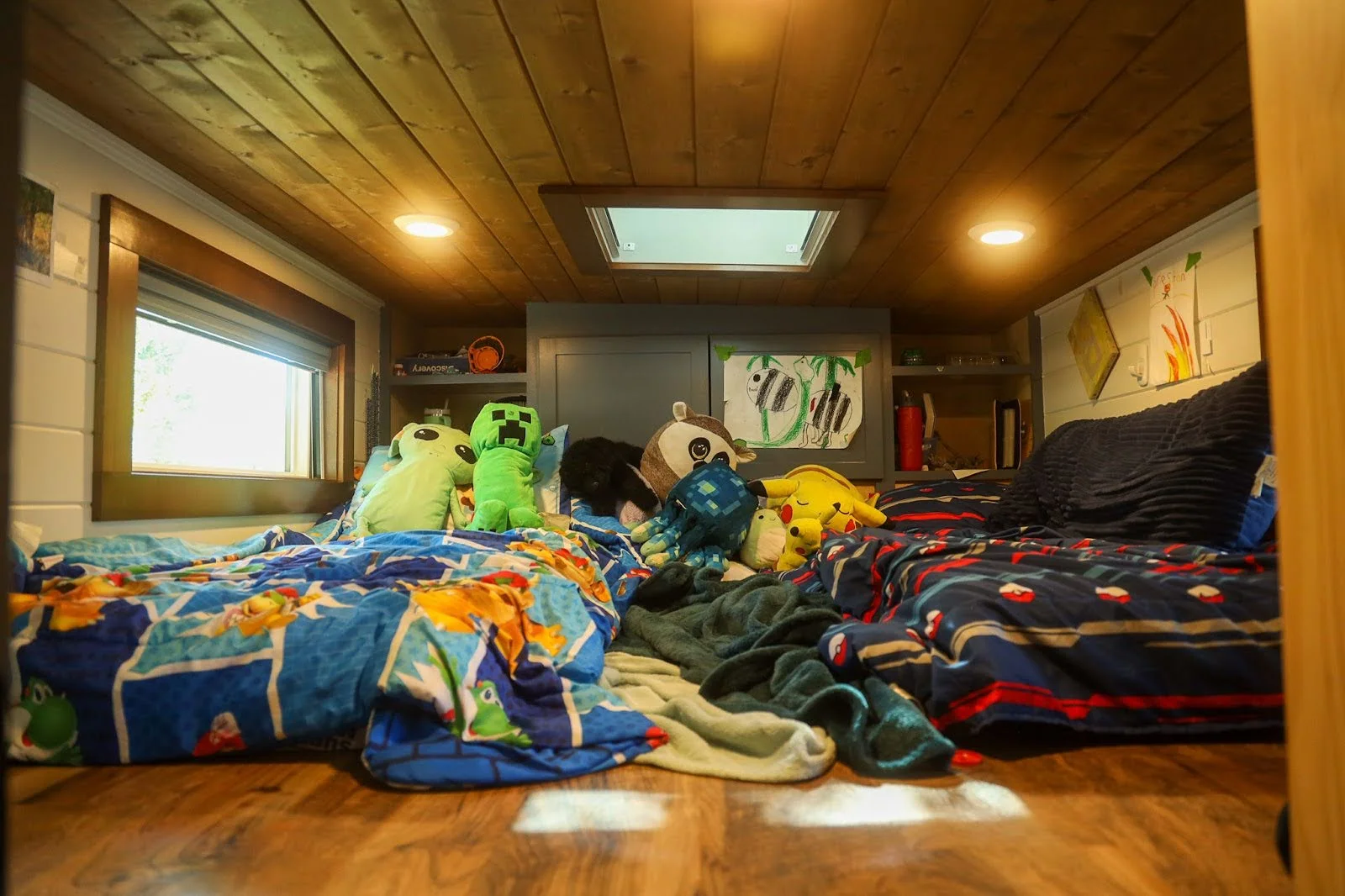 The bedroom for Martin’s children in his tiny home. Photo: Ziyi Xu, Rocky Mountain PBS