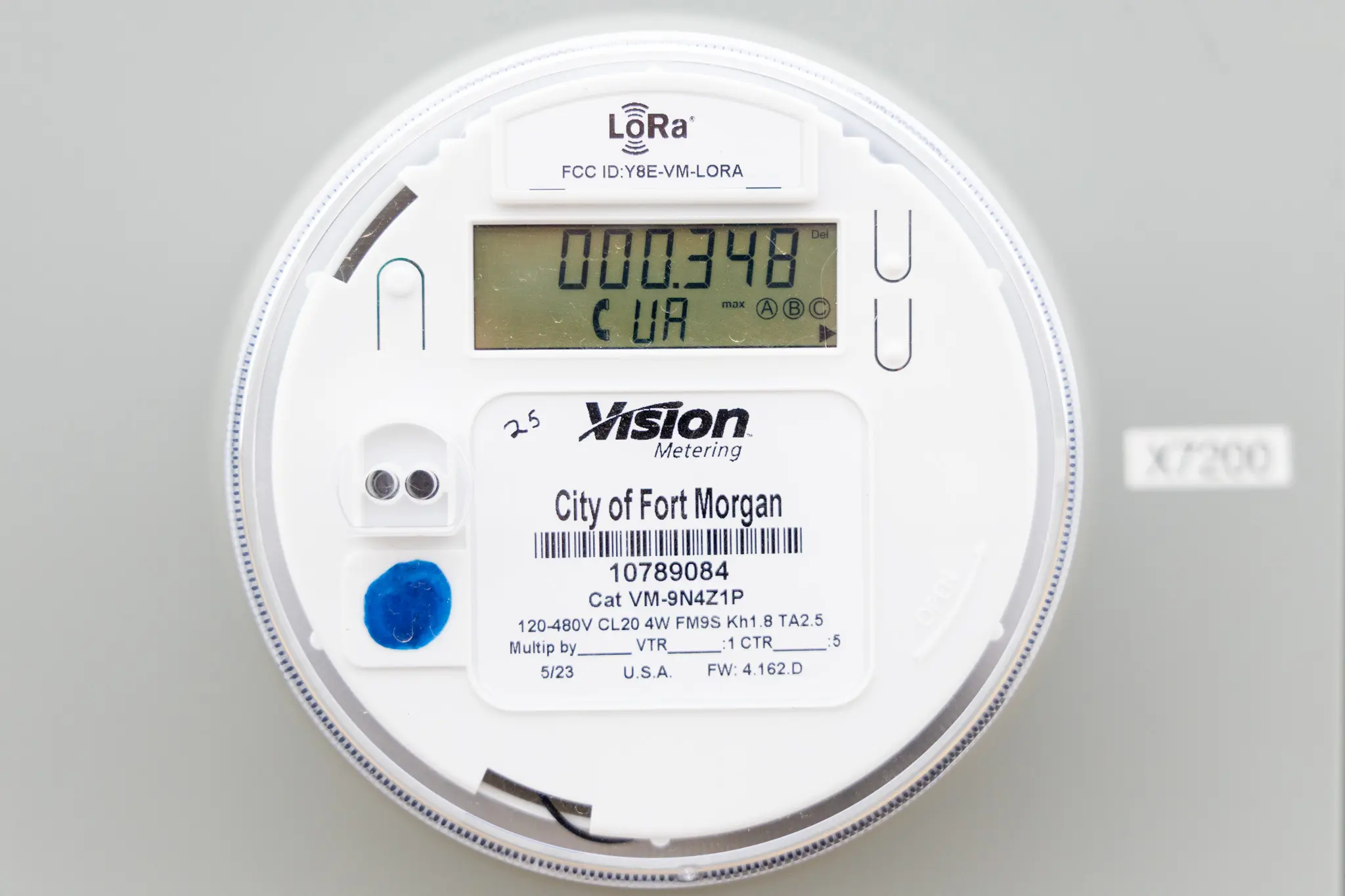 In the afternoon of January 8, under cloudy skies, a meter at the solar facility read 0.348 volt-amps, which is very little and less than 10% of what it could generate, according to Doug Linton, the city’s director of utilities. Photo: Priya Shahi, Rocky Mountain PBS