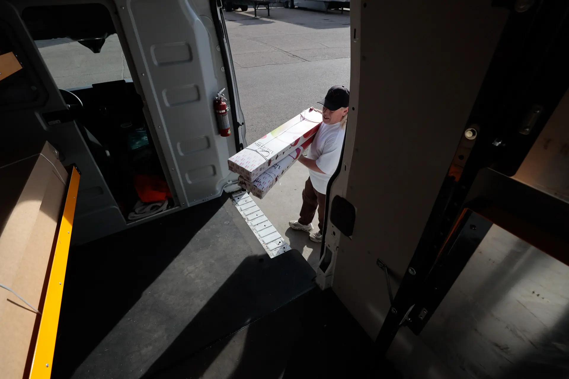 Steve Prather loads a delivery van destined for Aspen. Photo: Cormac McCrimmon, Rocky Mountain PBS