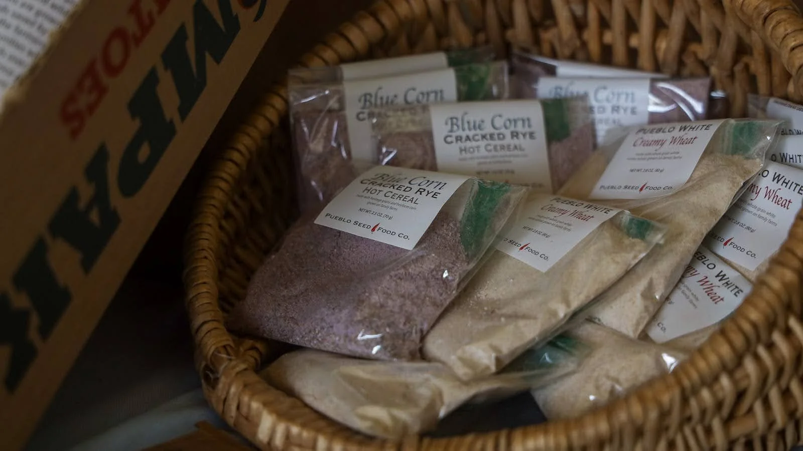 Blue Corn sold at the Old Fort Country Store. Photo: Ziyi Xu, Rocky Mountain PBS