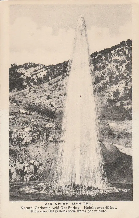 The Ute Chief Gusher Bottle promoted then-popular mineral water-based beverages.  Photos courtesy the Manitou Springs Heritage Center and Museum