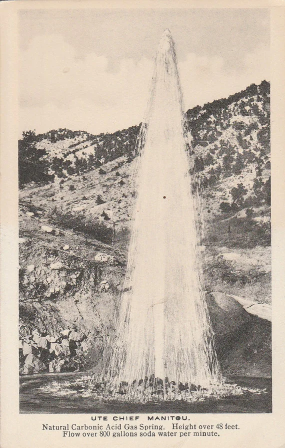 The Ute Chief Gusher Bottle promoted then-popular mineral water-based beverages.  Photos courtesy the Manitou Springs Heritage Center and Museum