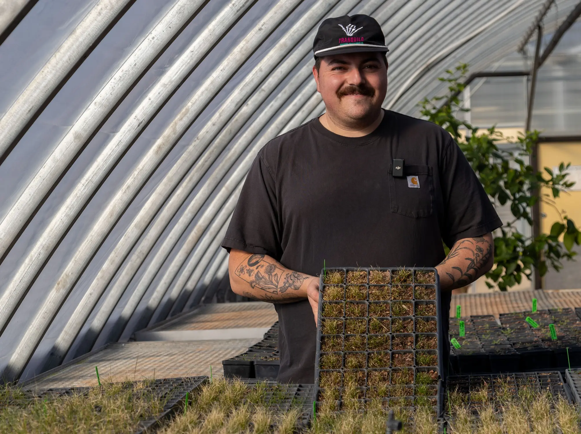 Alex Crochet, 29, the city's horticulturist, is excited about the city's shift to native plants. Photo: Chelsea Casabona, Rocky Mountain PBS