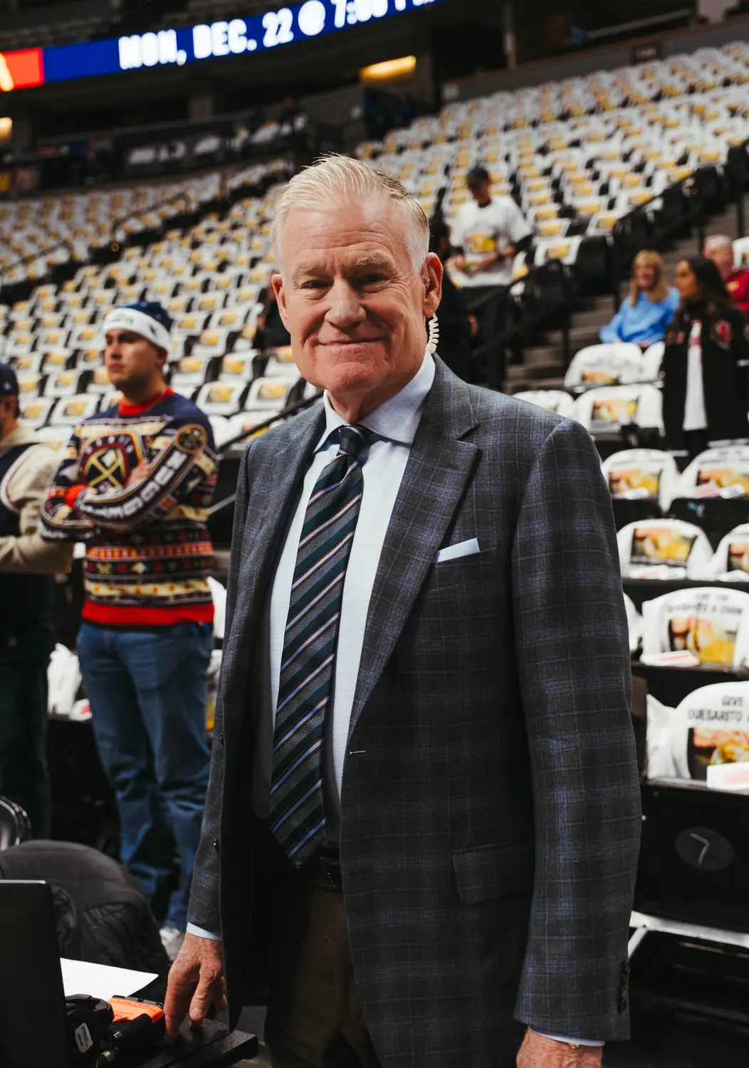 Marlowe stands for a portrait at Ball Arena Saturday, Dec. 20. Photo: Peter Vo, Rocky Mountain PBS