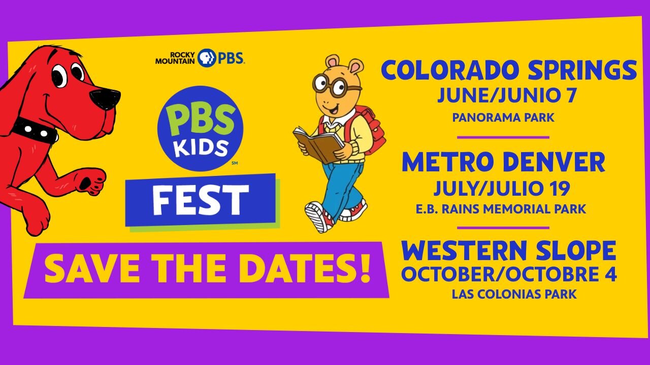 A poster for Rocky Mountain PBS KIDS FEST Western Slope event