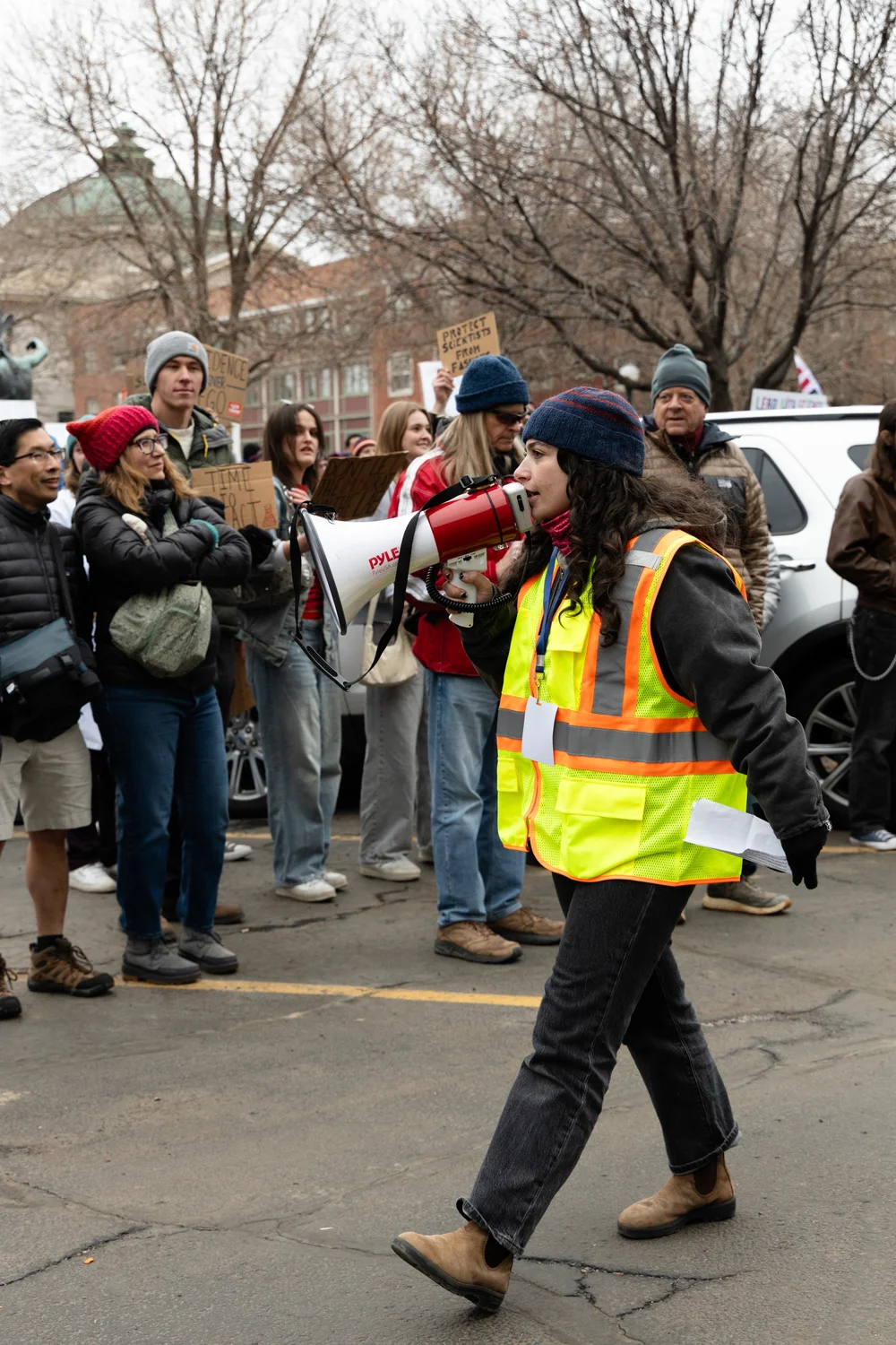 DU doctoral student Sarah Senese organized the demonstration. Photo: Carly Rose, Rocky Mountain PBS