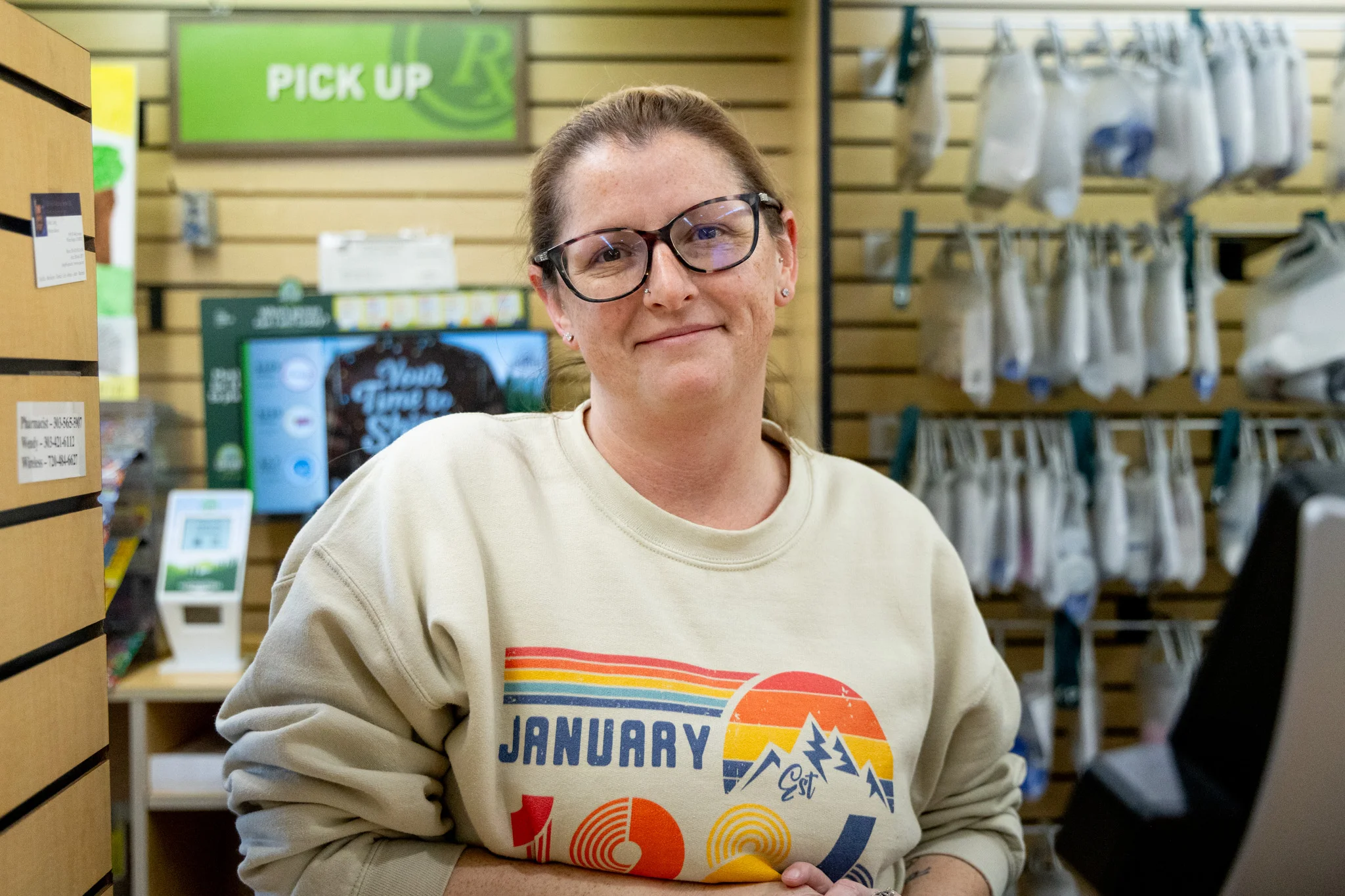Ali Dilorenzo, a pharmacy technician at Wheat Ridge Professional Pharmacy, is the daughter of one of the five owners. Photo: Priya Shahi, Rocky Mountain PBS