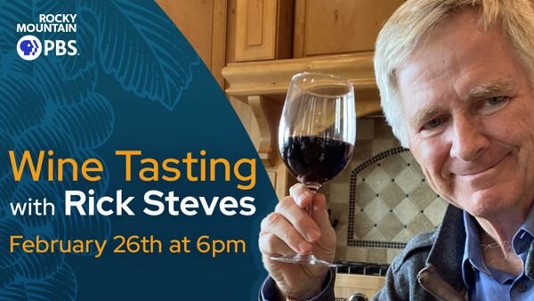 A poster for Wine Tasting with Rick Steves! event