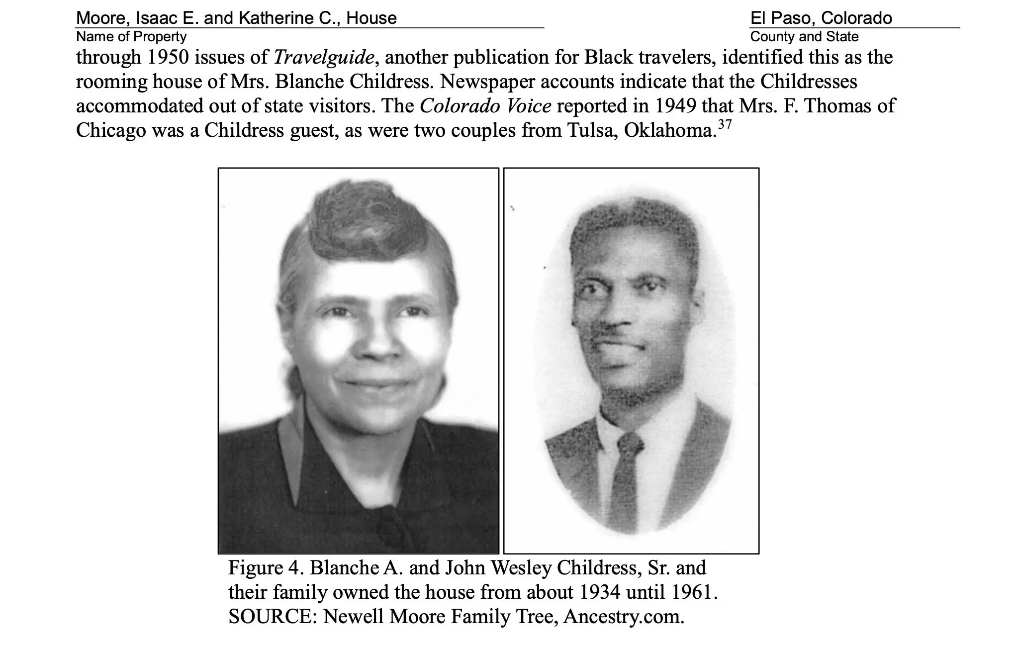 From National Historic Landmark Application put together by Tom and Laurie Simmons