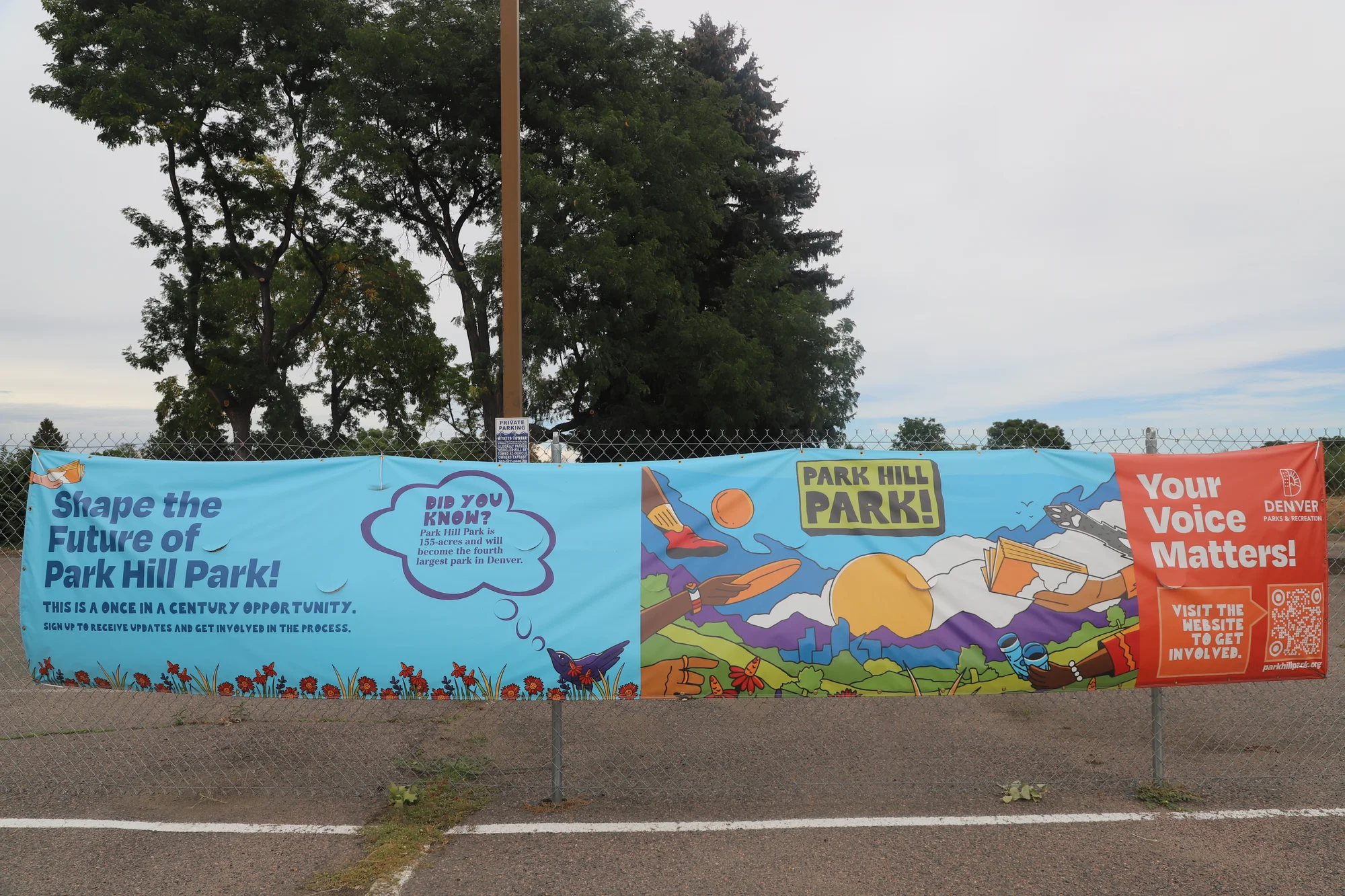 The former Park Hill Golf Course, now the Park Hill Park, is fenced off. Fences will be taken down sometime in the next few months. Photo: Alec Berg, Rocky Mountain PBS